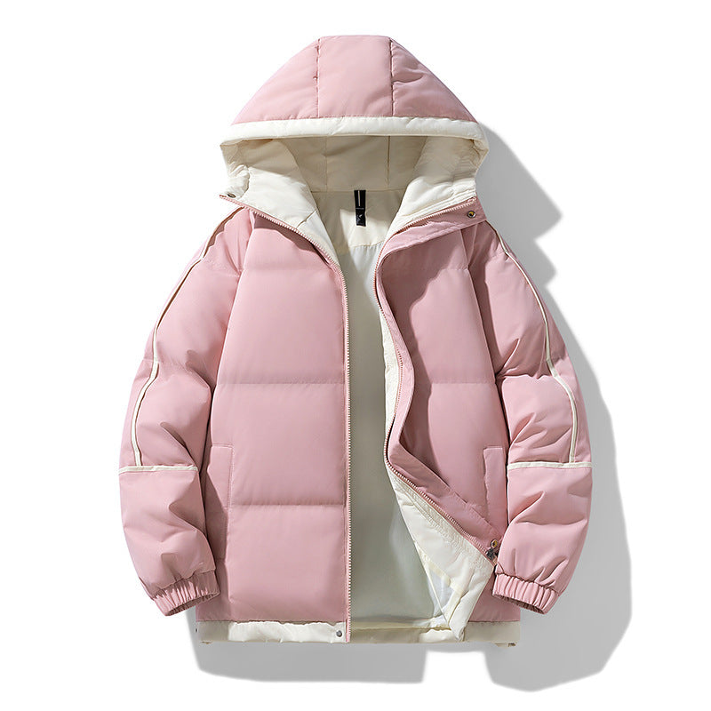 Oversized Drop-Shoulder Men's Puffer Jacket | Hooded Casual Cotton-Padded Coat