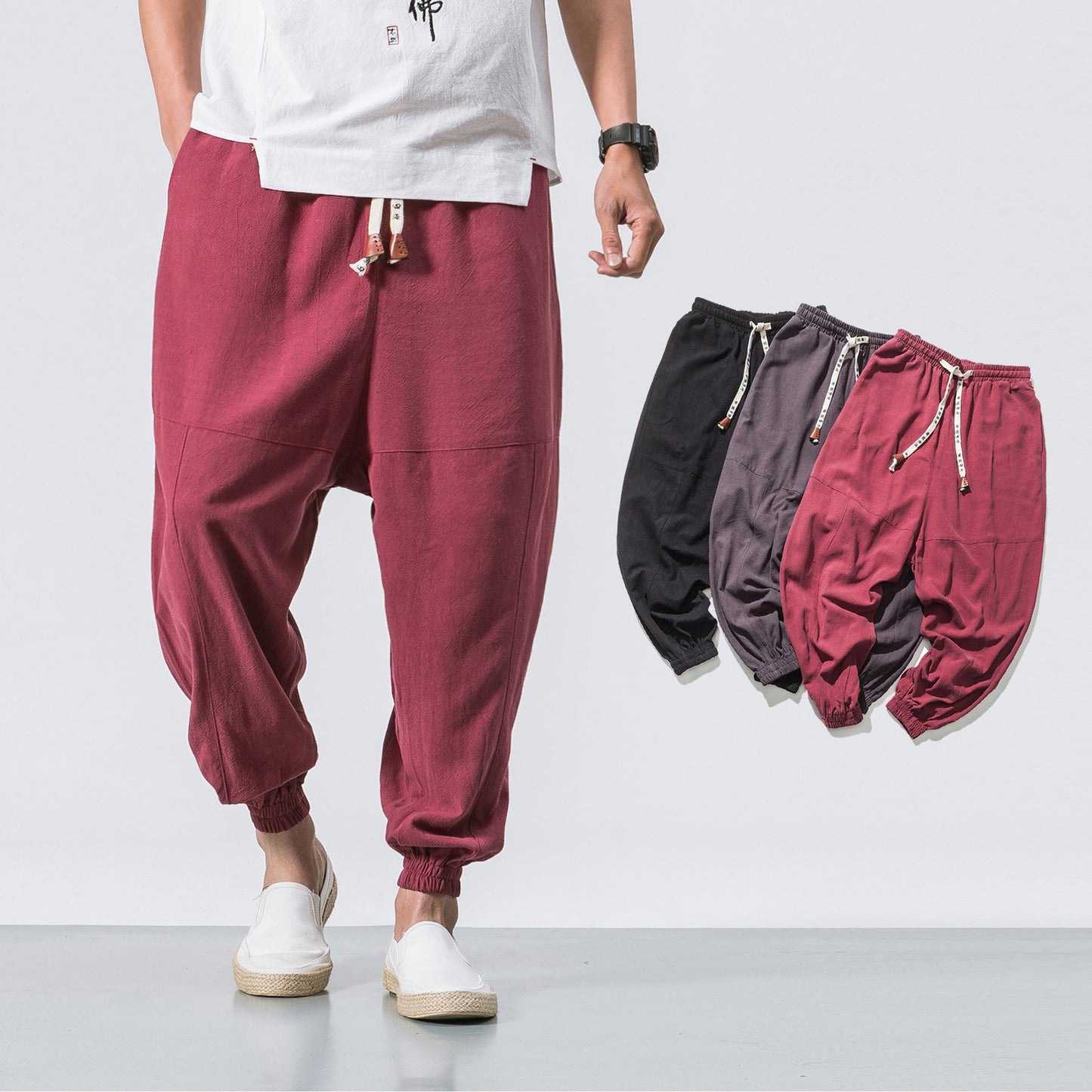 Men’s Hip Hop Jogger Sweatpants – Tapered Fit with Pockets & Drawstring