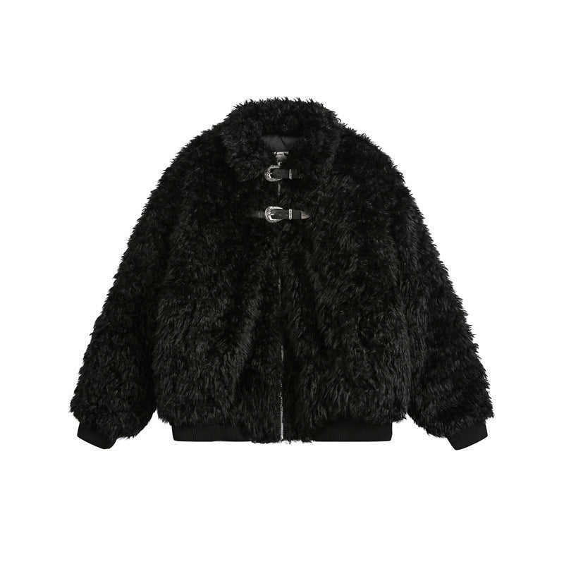 Deluxe Plush Thickened Cotton Padded Coat | Warm Lapel Jacket for Couples