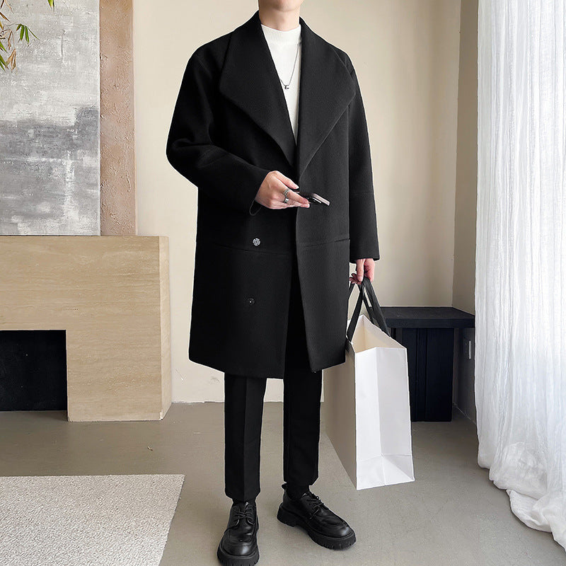 Men's Mid-Length Wool Blend Coat | Padded for Extra Winter Warmth