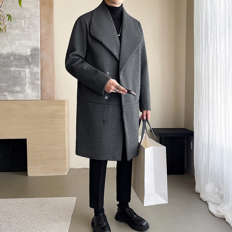 Men's Mid-Length Wool Blend Coat | Padded for Extra Winter Warmth