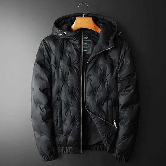 Warm Winter Plus Size Men's Coat | Embroidered Hooded Casual Down Puffer