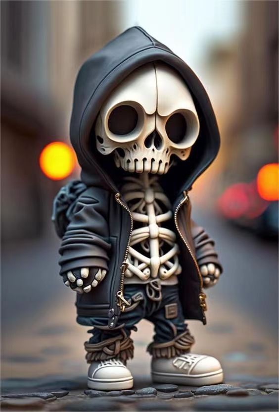 Halloween Skeleton Figurine | Resin Skeleton Doll Ornament for Home Decor