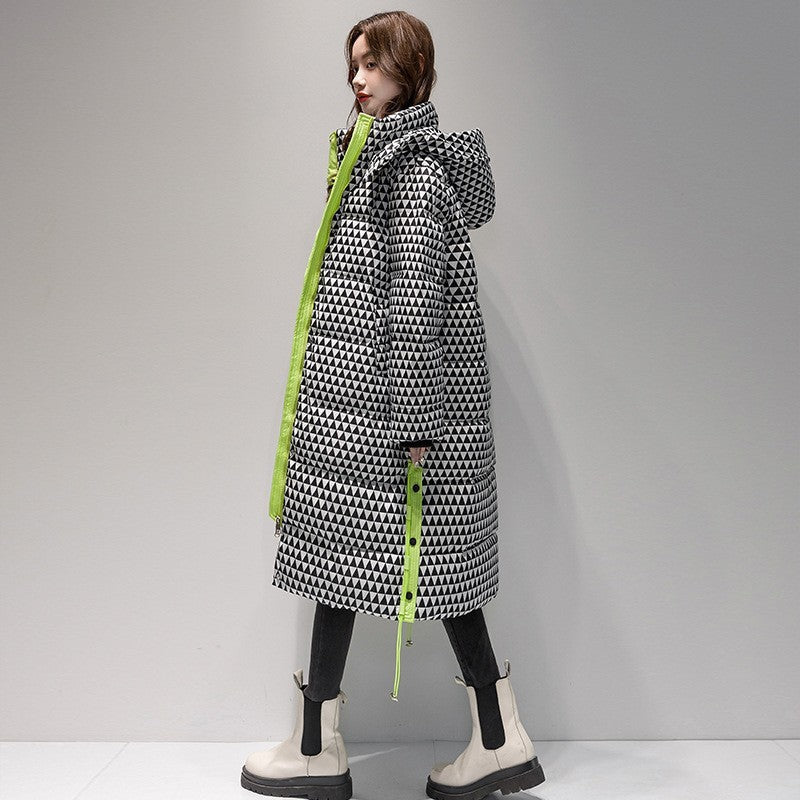 Women's Plaid Houndstooth Padded Coat