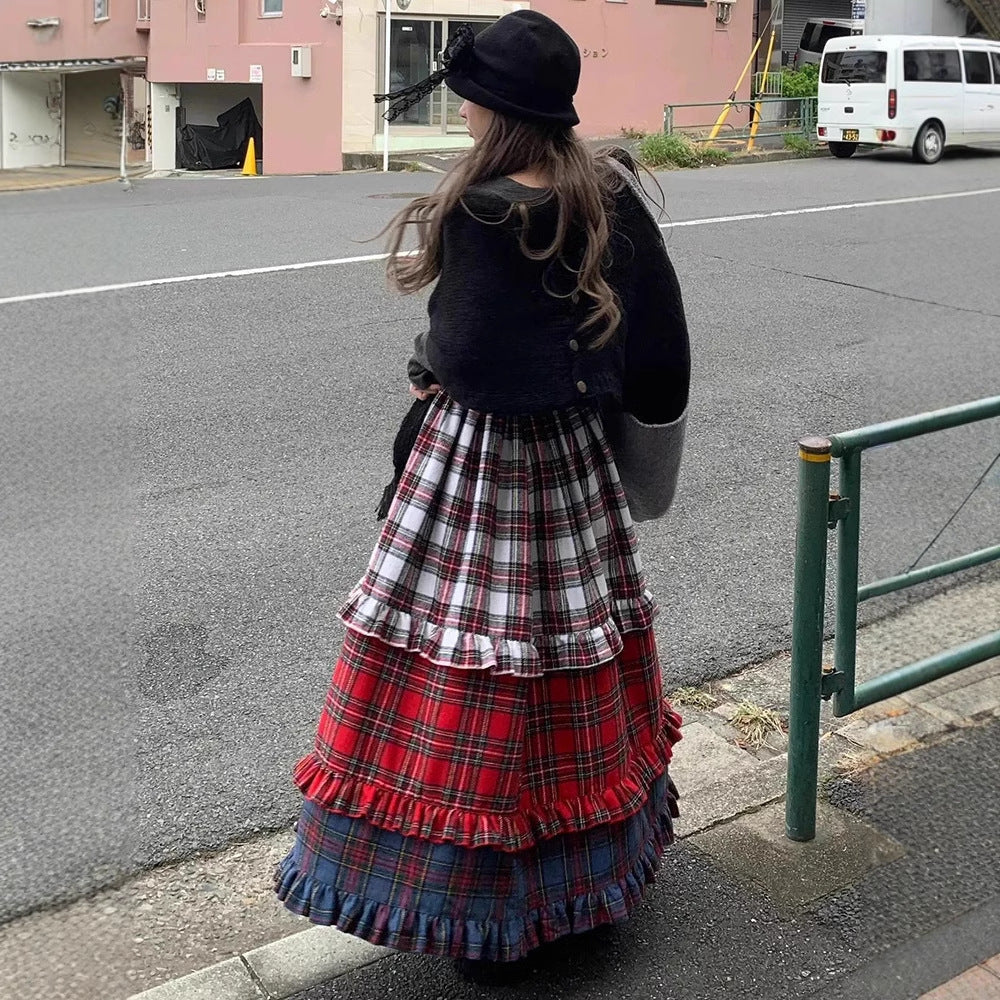 Women's Retro American Style Gradient Lace Skirt