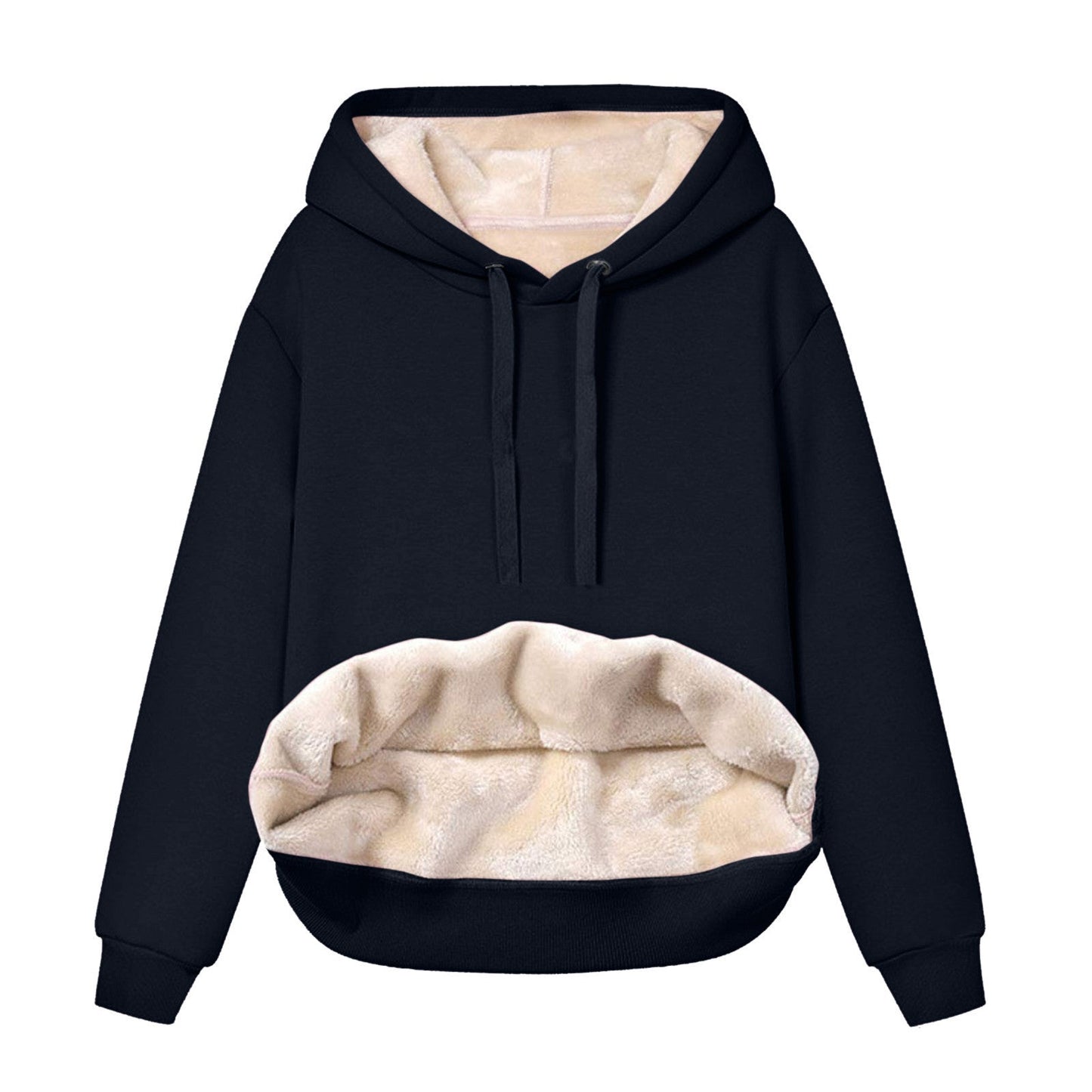 Casual Drawstring Hooded Fleece Sweatshirt