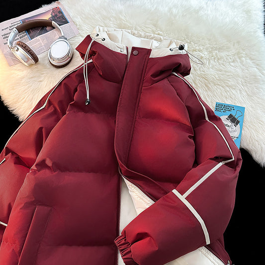 Oversized Drop-Shoulder Men's Puffer Jacket | Hooded Casual Cotton-Padded Coat