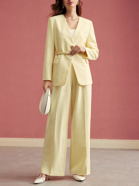 Flowy Elegant High Waist Wide Leg Trousers