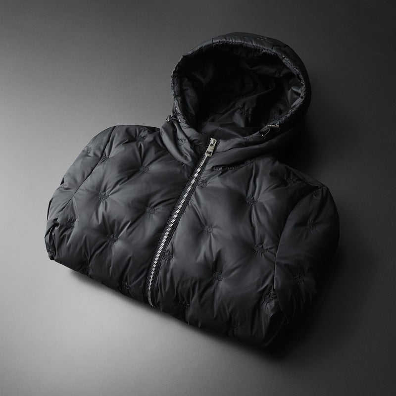 Warm Winter Plus Size Men's Coat | Embroidered Hooded Casual Down Puffer