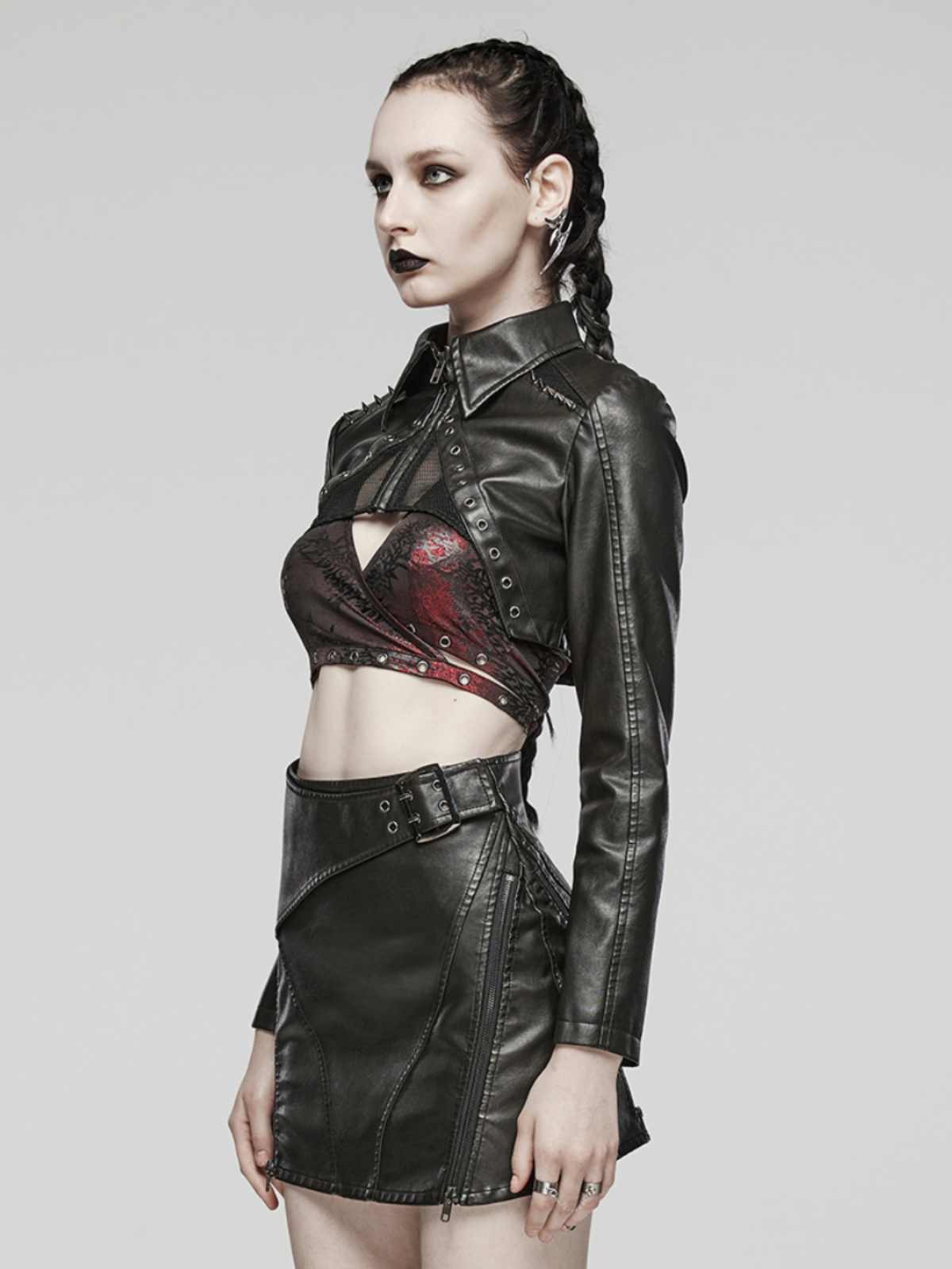 Women's Dark Sweet Cool Short Leather Jacket