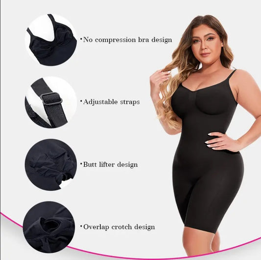 Seamless Postpartum Abdomen Shapewear – Mid-Thigh Slimming Body Shaper for Women