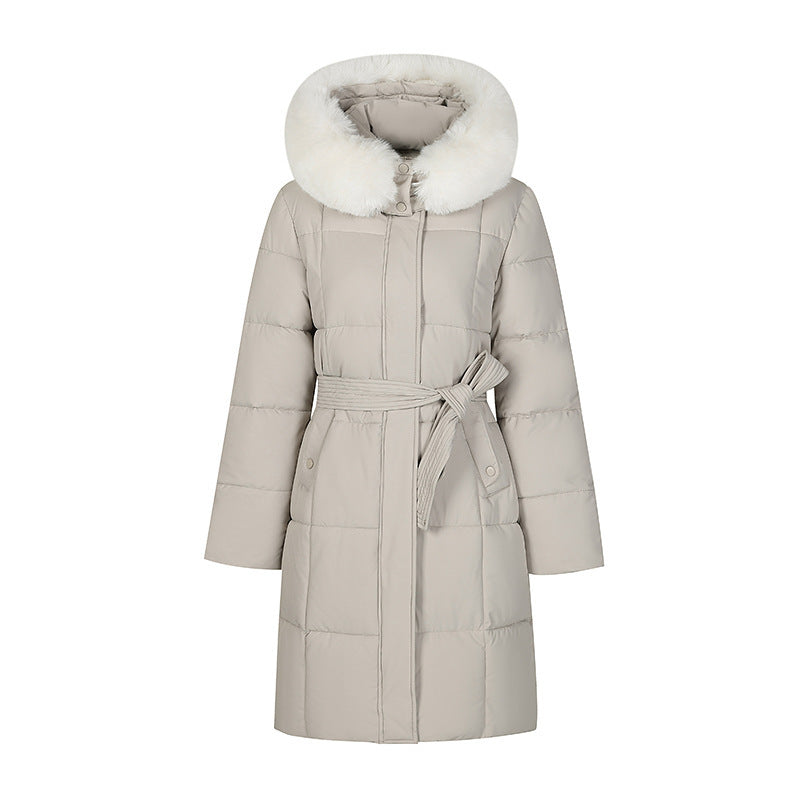 Korean Style Loose Down Jacket with Big Fur Trim