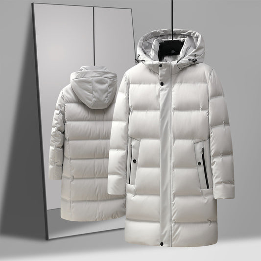 Men's Premium Mid-Length Down Jacket | Heavyweight Warm Fashion Coat