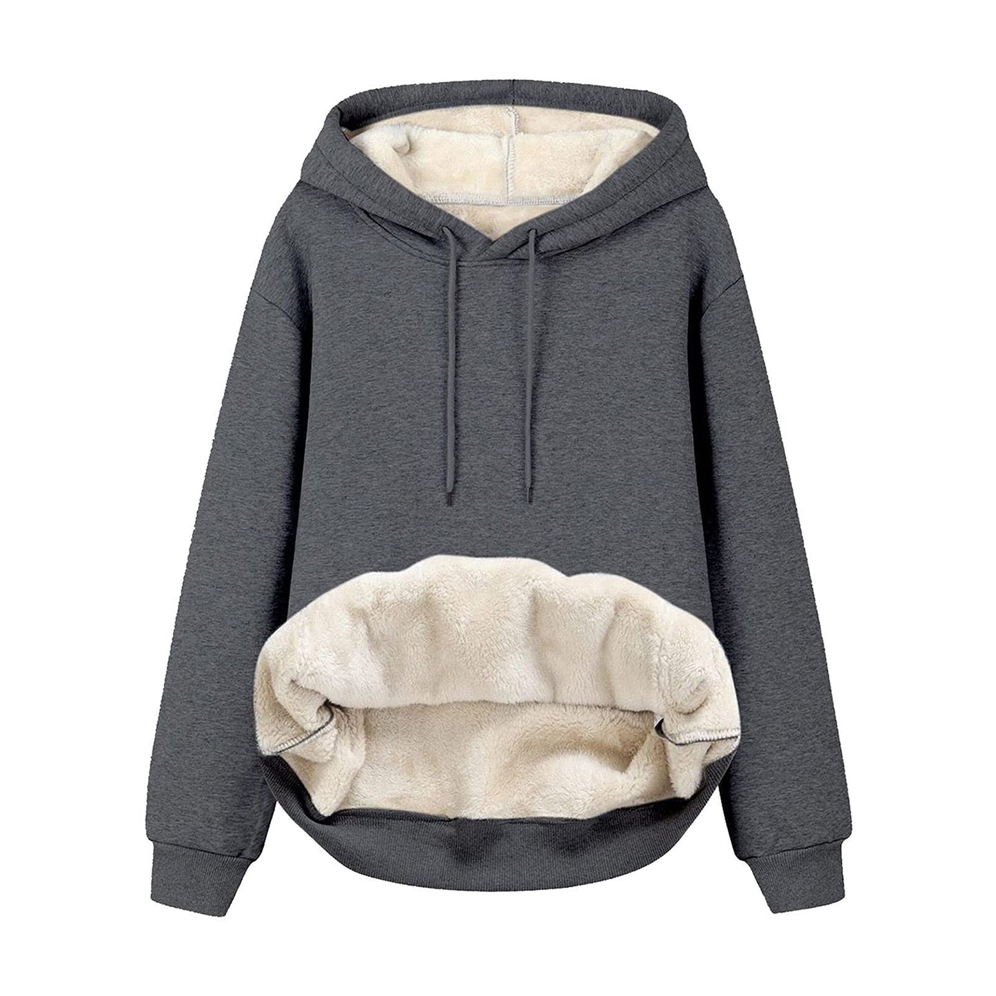 Casual Drawstring Hooded Fleece Sweatshirt
