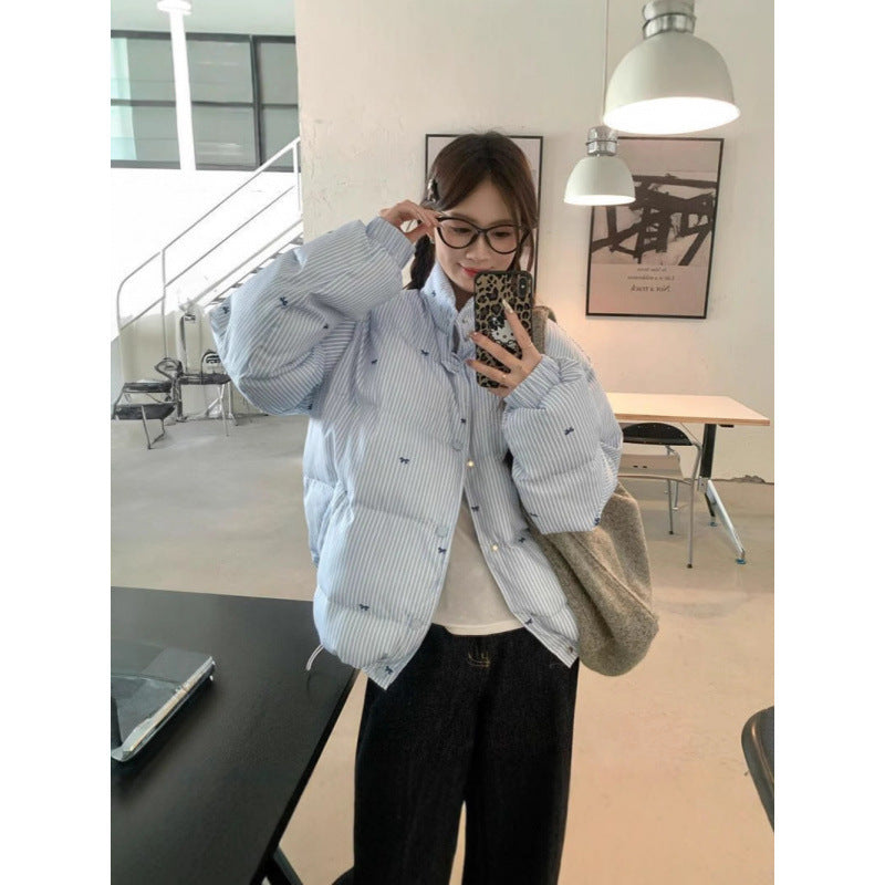 Thick Bow Detail Women's Outerwear