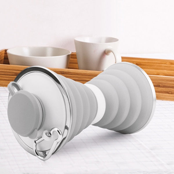 500ML Foldable Silicone Water Bottle - Leak-Proof Portable Sports & Travel Cup for Outdoor, Gym, and Hiking