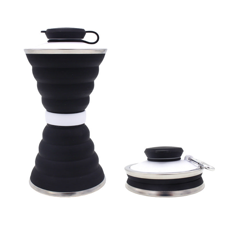 500ML Foldable Silicone Water Bottle - Leak-Proof Portable Sports & Travel Cup for Outdoor, Gym, and Hiking