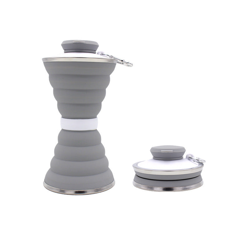 500ML Foldable Silicone Water Bottle - Leak-Proof Portable Sports & Travel Cup for Outdoor, Gym, and Hiking