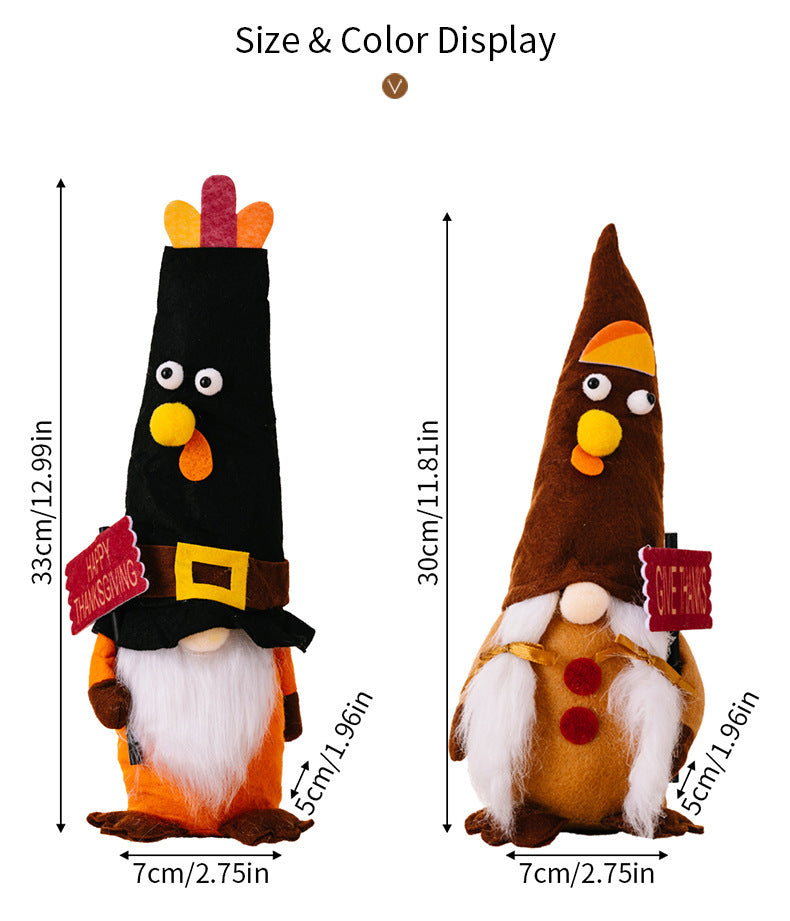 Thanksgiving Turkey Doll | Festive Home Decoration Ornament