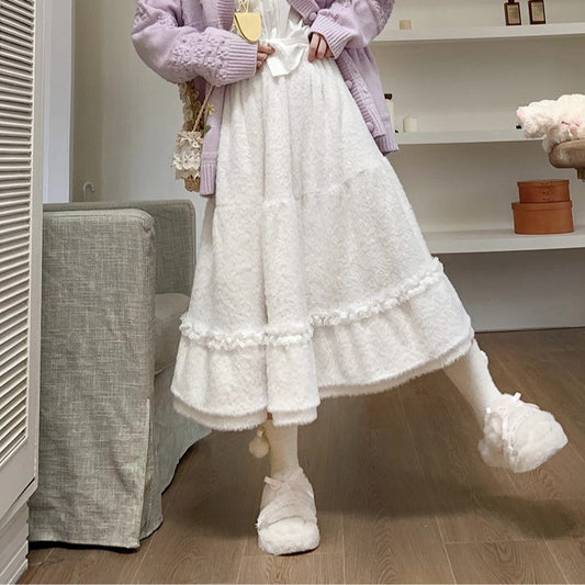 Women's Warm Elastic Waist Big Swing Skirt