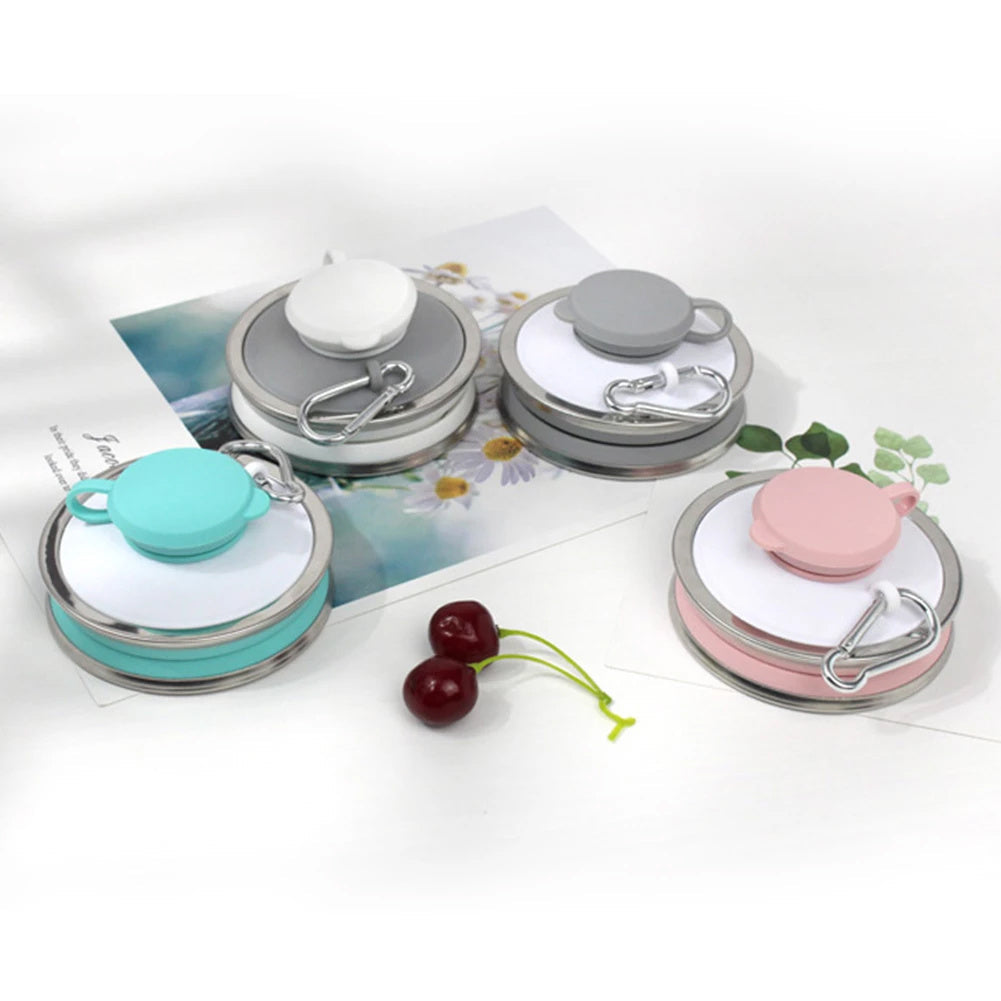 500ML Foldable Silicone Water Bottle - Leak-Proof Portable Sports & Travel Cup for Outdoor, Gym, and Hiking