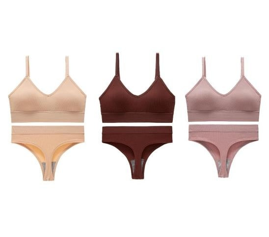 Plus-Size Thin Push-Up Sports Bra Set Without Steel Ring for Small Chest