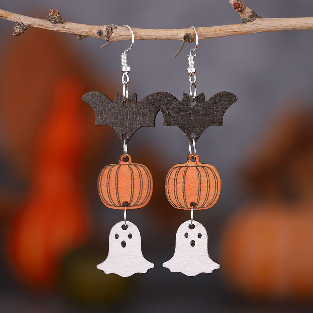 Women’s Halloween Earrings | Spooky Pumpkin & Bat Jewelry