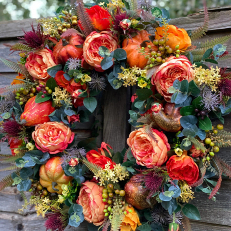 Autumn Pumpkin Wreath | Peony Halloween Home Decoration