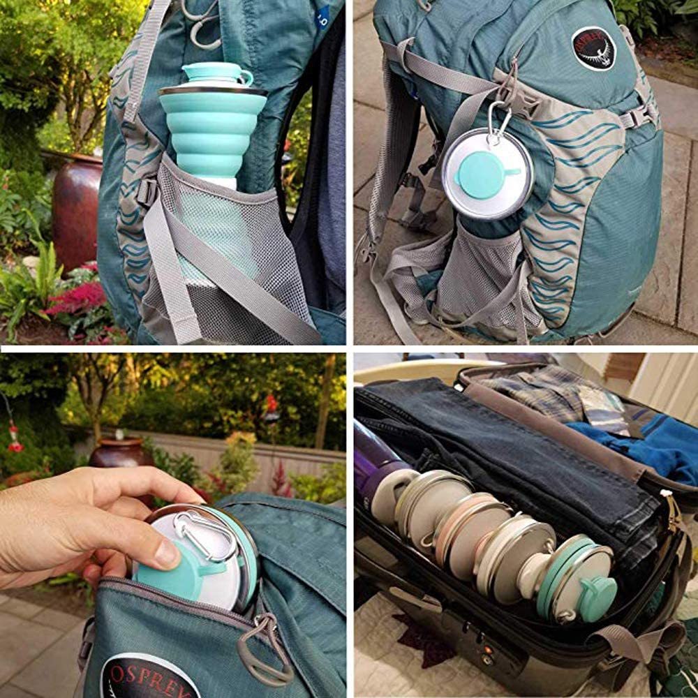 500ML Foldable Silicone Water Bottle - Leak-Proof Portable Sports & Travel Cup for Outdoor, Gym, and Hiking