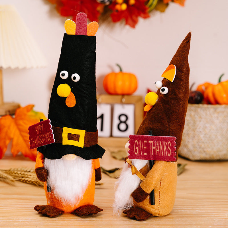 Thanksgiving Turkey Doll | Festive Home Decoration Ornament