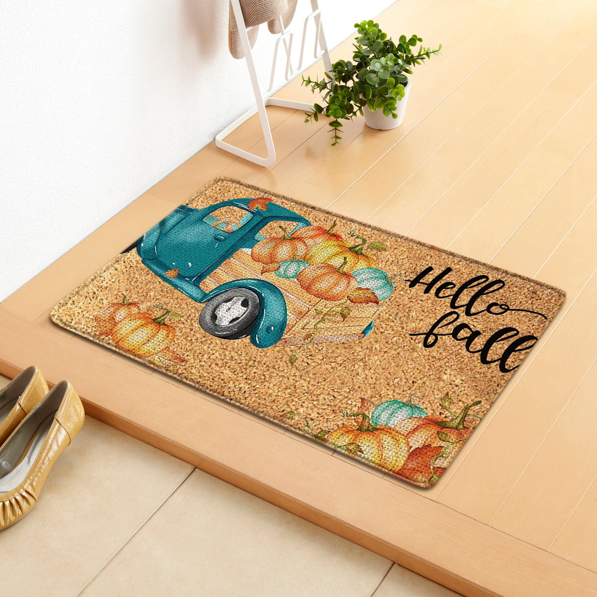 Thanksgiving Pumpkin Doormat | Fall Autumn Holiday Welcome Mat