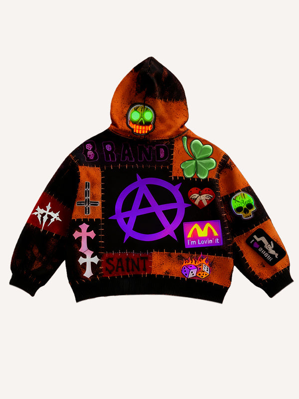 Oversized Vintage Graphic Hoodie | Loose-Fitting Pullover Sweater