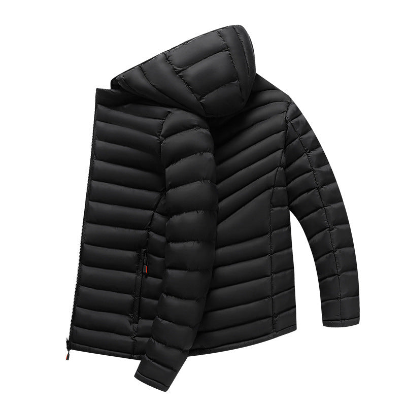 Men's Lightweight Down-Padded Jacket | Packable Storage Rib Cuff Winter Coat