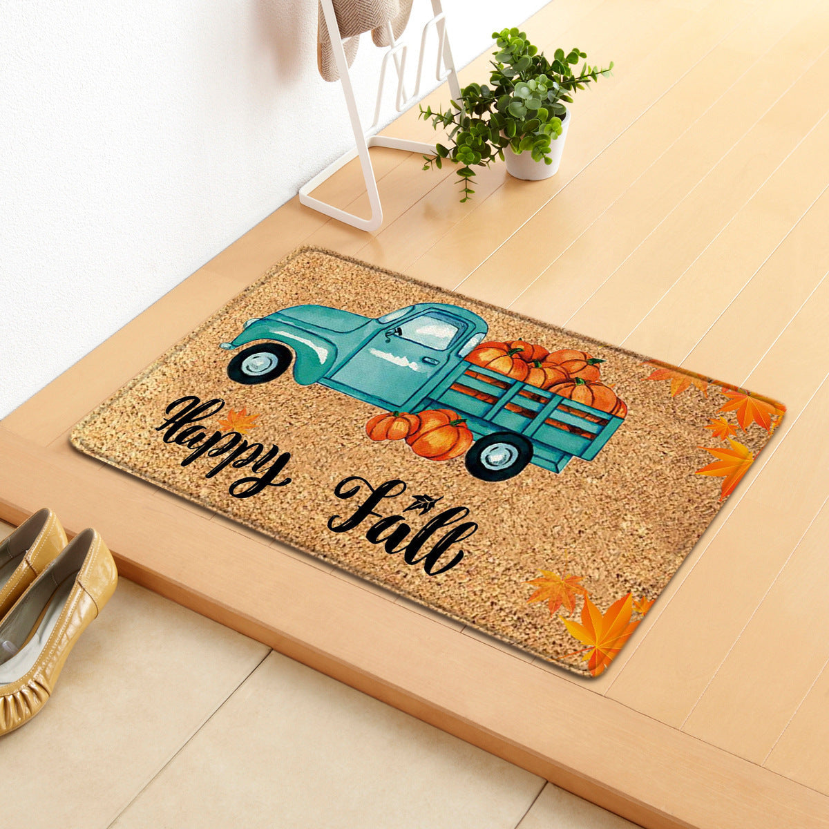 Thanksgiving Pumpkin Doormat | Fall Autumn Holiday Welcome Mat