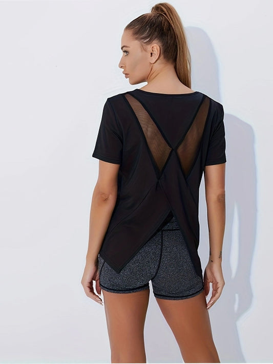 2-Pack  Women Quick-Dry Tees Seamless  Honeycomb Ventilation Yoga Running Gym