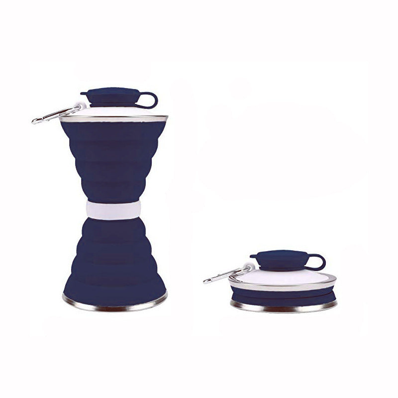 500ML Foldable Silicone Water Bottle - Leak-Proof Portable Sports & Travel Cup for Outdoor, Gym, and Hiking