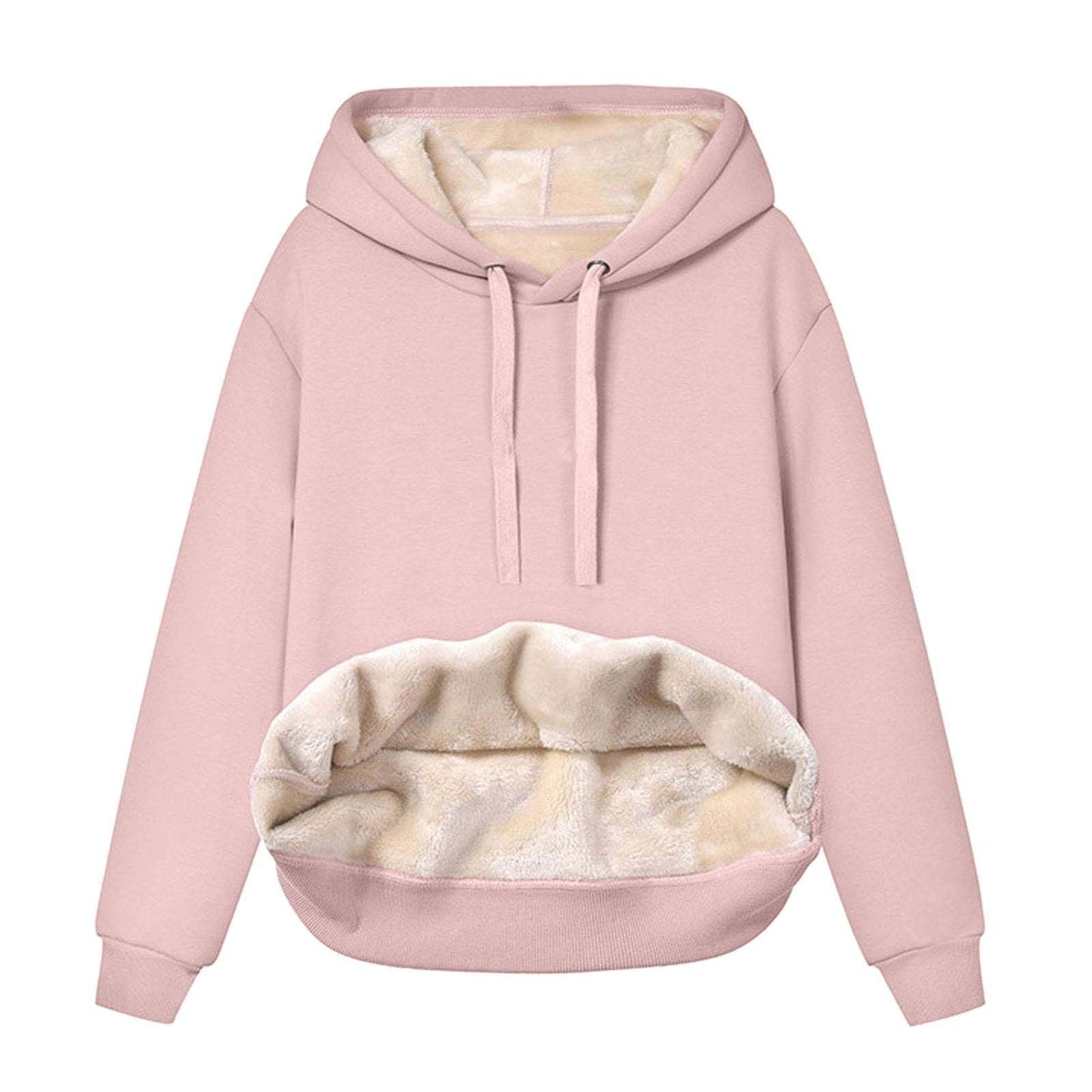 Casual Drawstring Hooded Fleece Sweatshirt