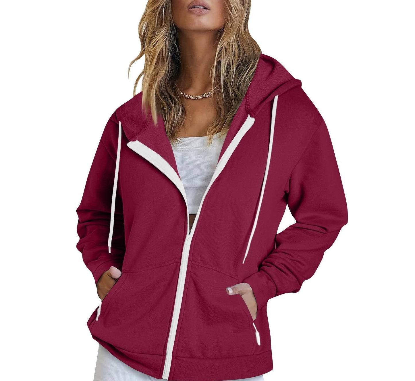 Unisex Sports Full-Zip Hoodie Cardigan