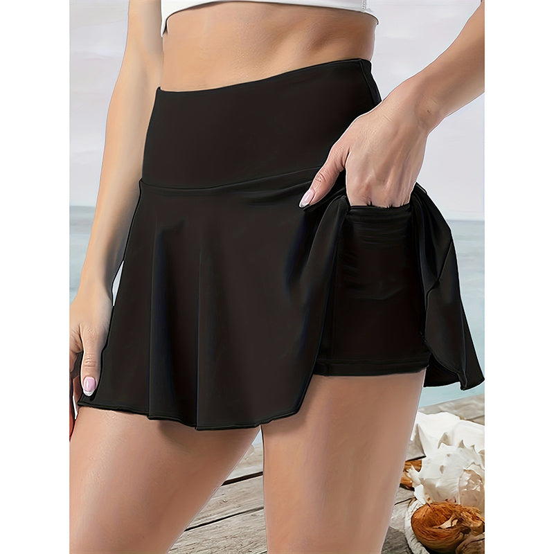 Women’s High Waist Tennis Skort with Pockets