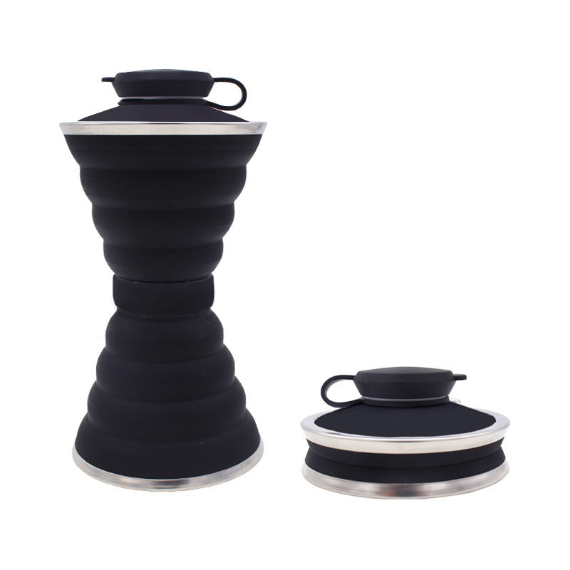 500ML Foldable Silicone Water Bottle - Leak-Proof Portable Sports & Travel Cup for Outdoor, Gym, and Hiking