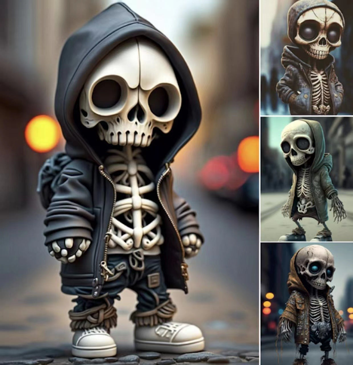 Halloween Skeleton Figurine | Resin Skeleton Doll Ornament for Home Decor