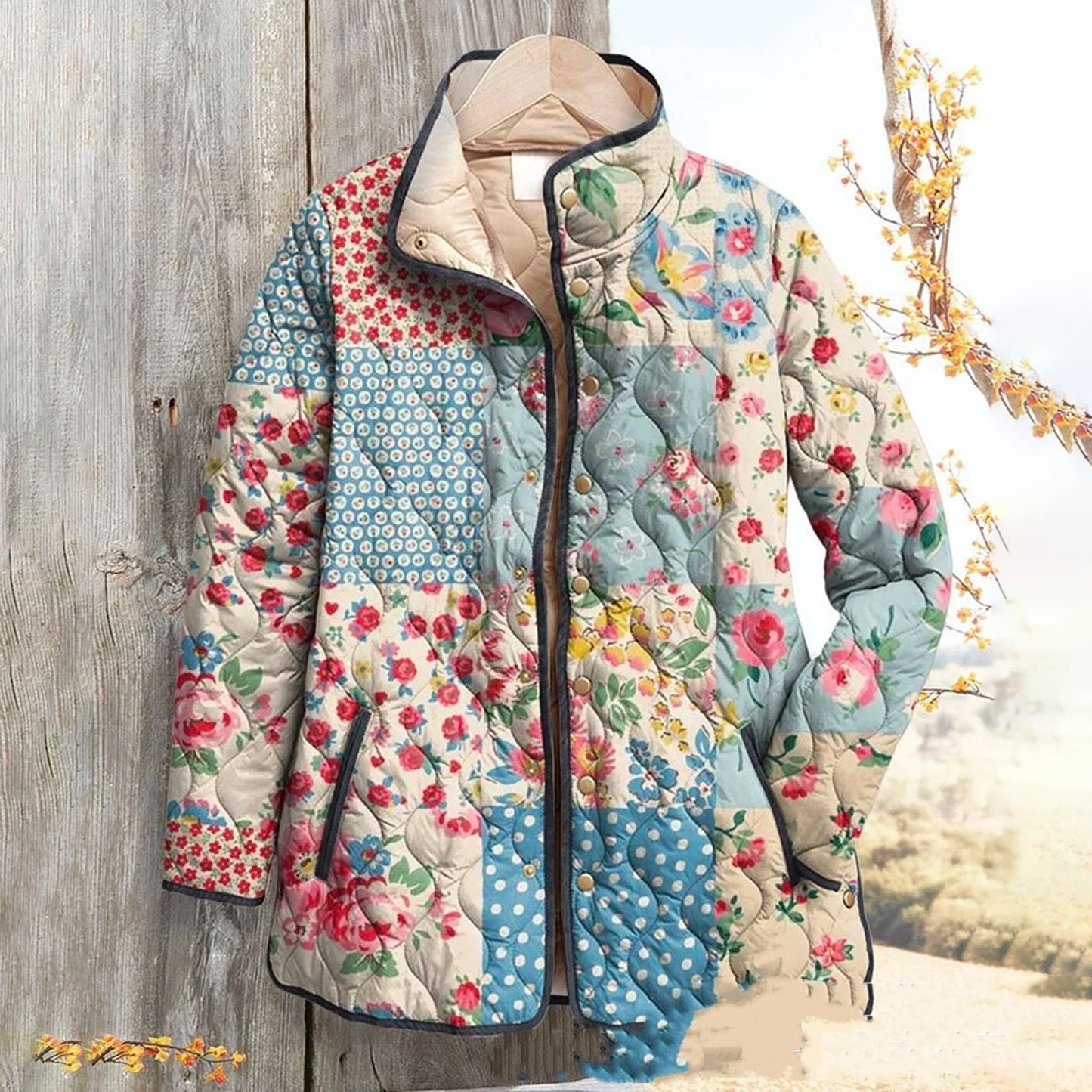 Women's Autumn Winter Floral Knit Cardigan