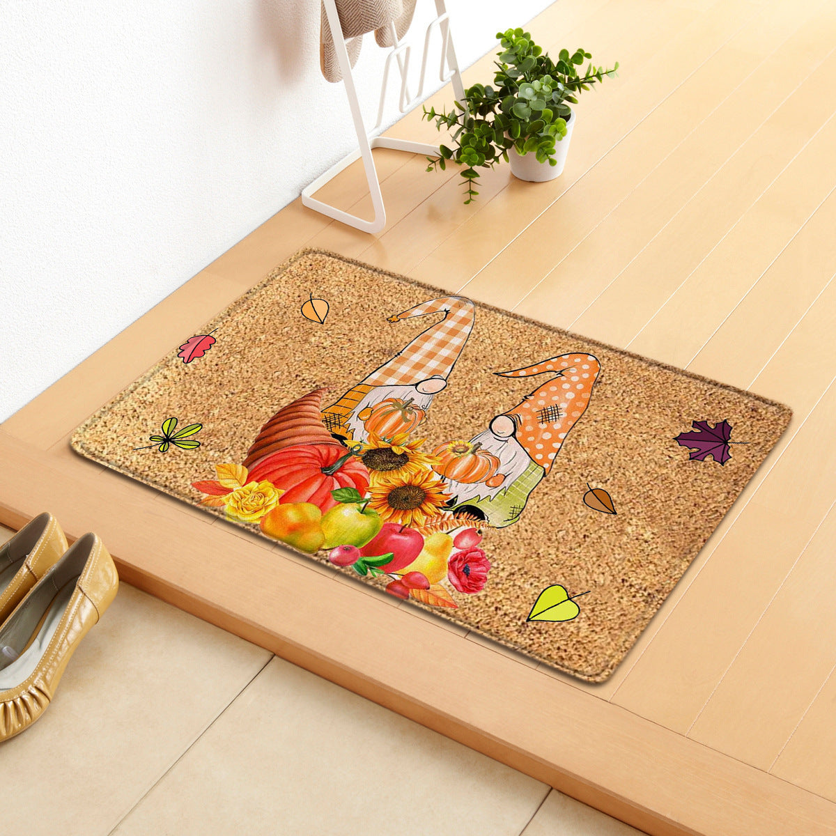 Thanksgiving Pumpkin Doormat | Fall Autumn Holiday Welcome Mat