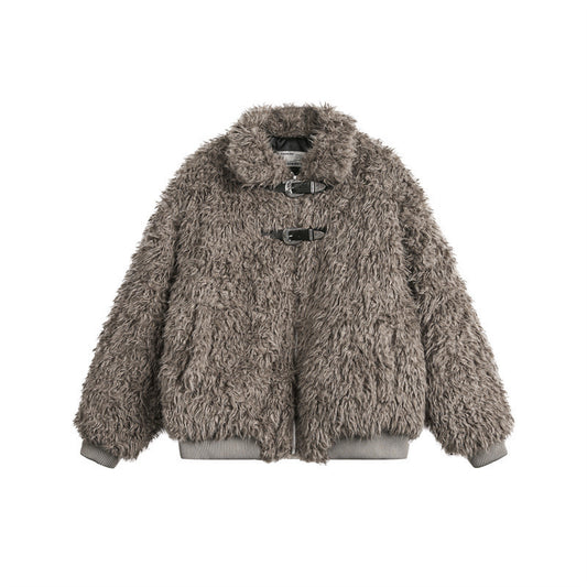 Deluxe Plush Thickened Cotton Padded Coat | Warm Lapel Jacket for Couples