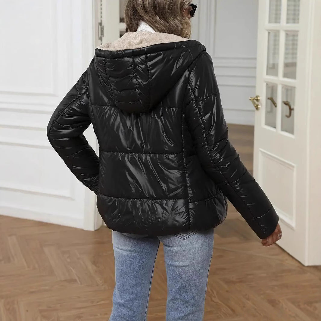 Women's Lambswool Lined Short Padded Coat