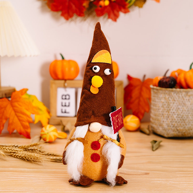 Thanksgiving Turkey Doll | Festive Home Decoration Ornament