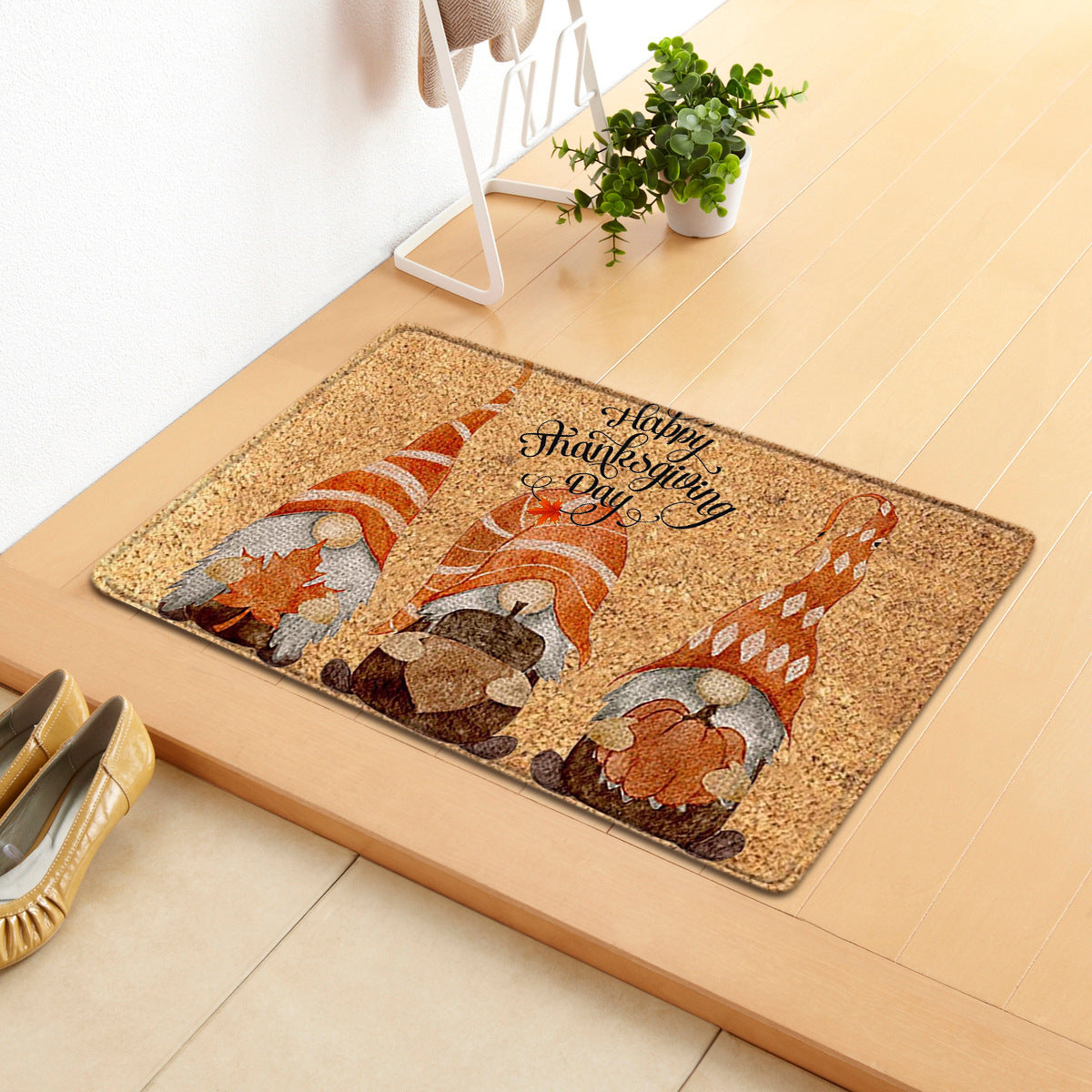 Thanksgiving Pumpkin Doormat | Fall Autumn Holiday Welcome Mat