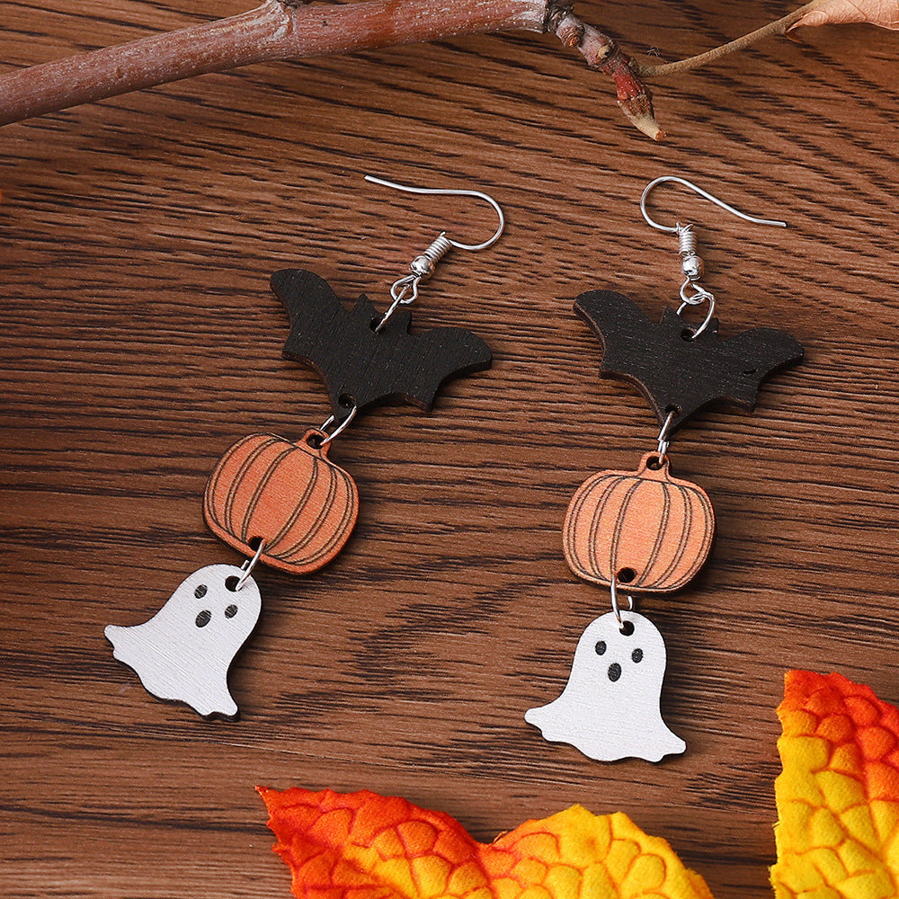 Women’s Halloween Earrings | Spooky Pumpkin & Bat Jewelry