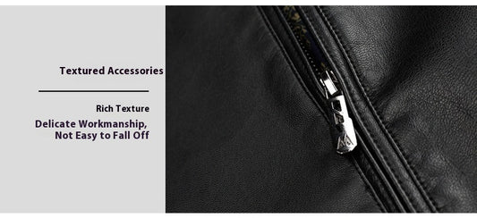 Fleece-Lined Soft Leather Jacket | Casual Comfort Zip-Up